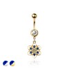 316L SURGICAL STEEL FLOWER ROUND PETALS DANGLE BELLY BUTTON NAVEL RING 316L SURGICAL STEEL FLOWER ROUND PETALS DANGLE BELLY BUTTON NAVEL RING
